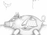author drawing - sea stories 1 - marine pig - original
