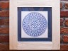 picture mandala cristal blue copy in wooden lime frame