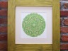 picture mandala peacock green copy in wooden lime frame