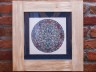 picture mandala star 2 navy blue copy in wooden lime frame