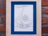picture sea stories - full moon copy in wooden lime frame