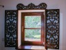 wooden decorative openwork internal shutter - brown